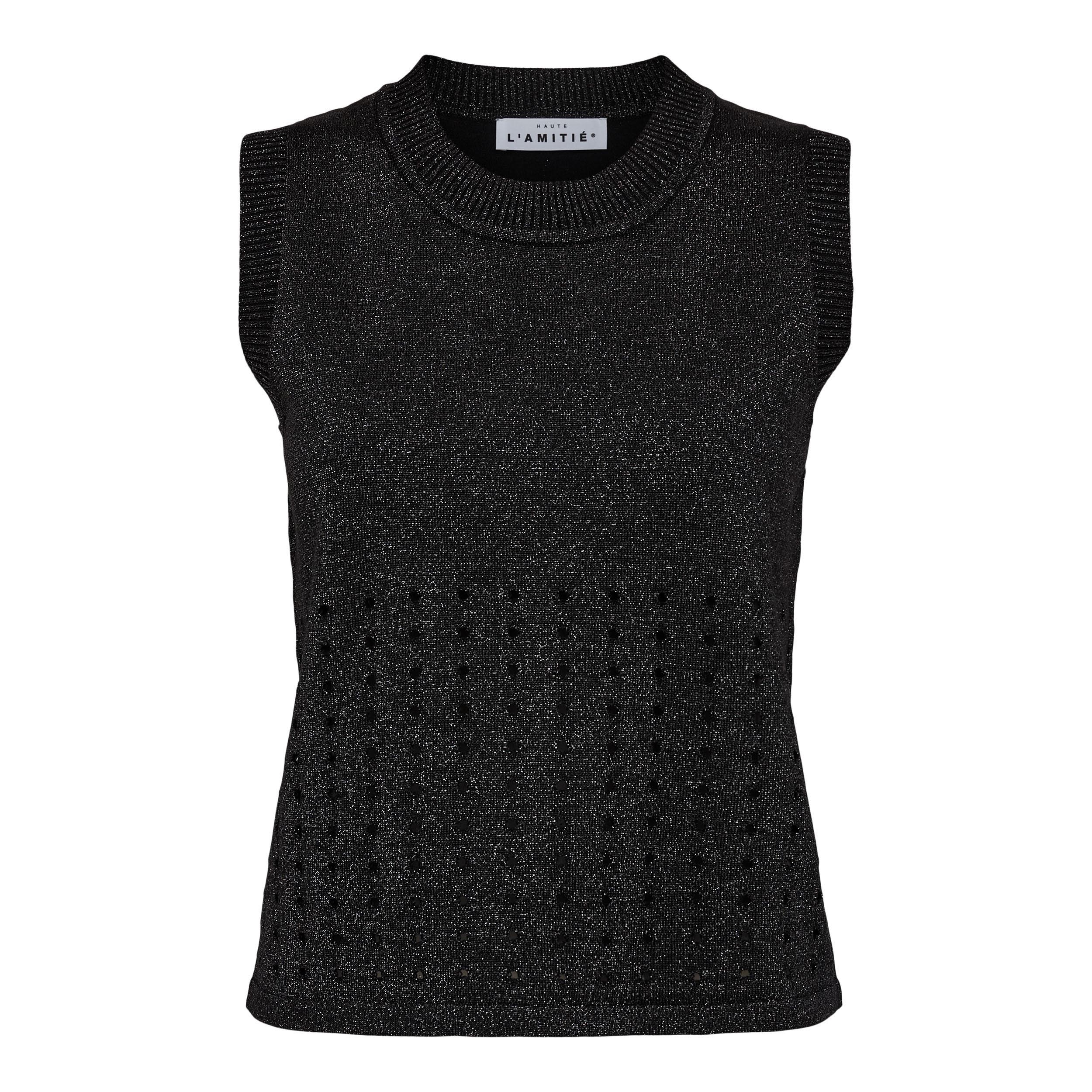 Haute L' Amitié Hole Lurex Knit Top