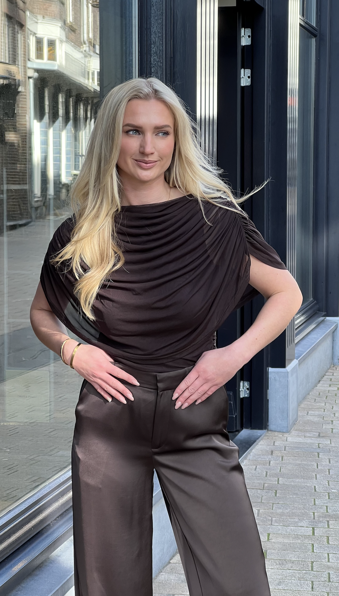 Cottuna Drapy Mesh Top