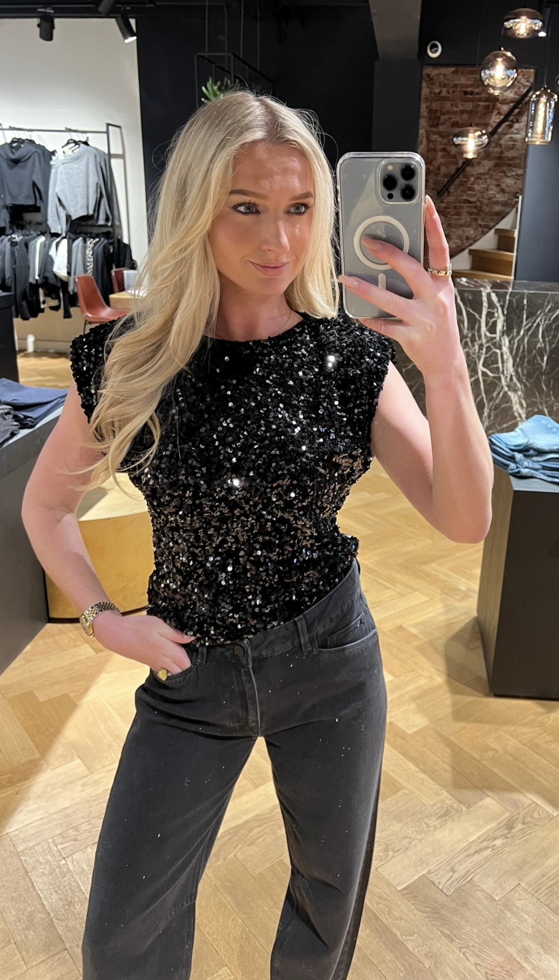 Co'couture Roslyn Sequin Top