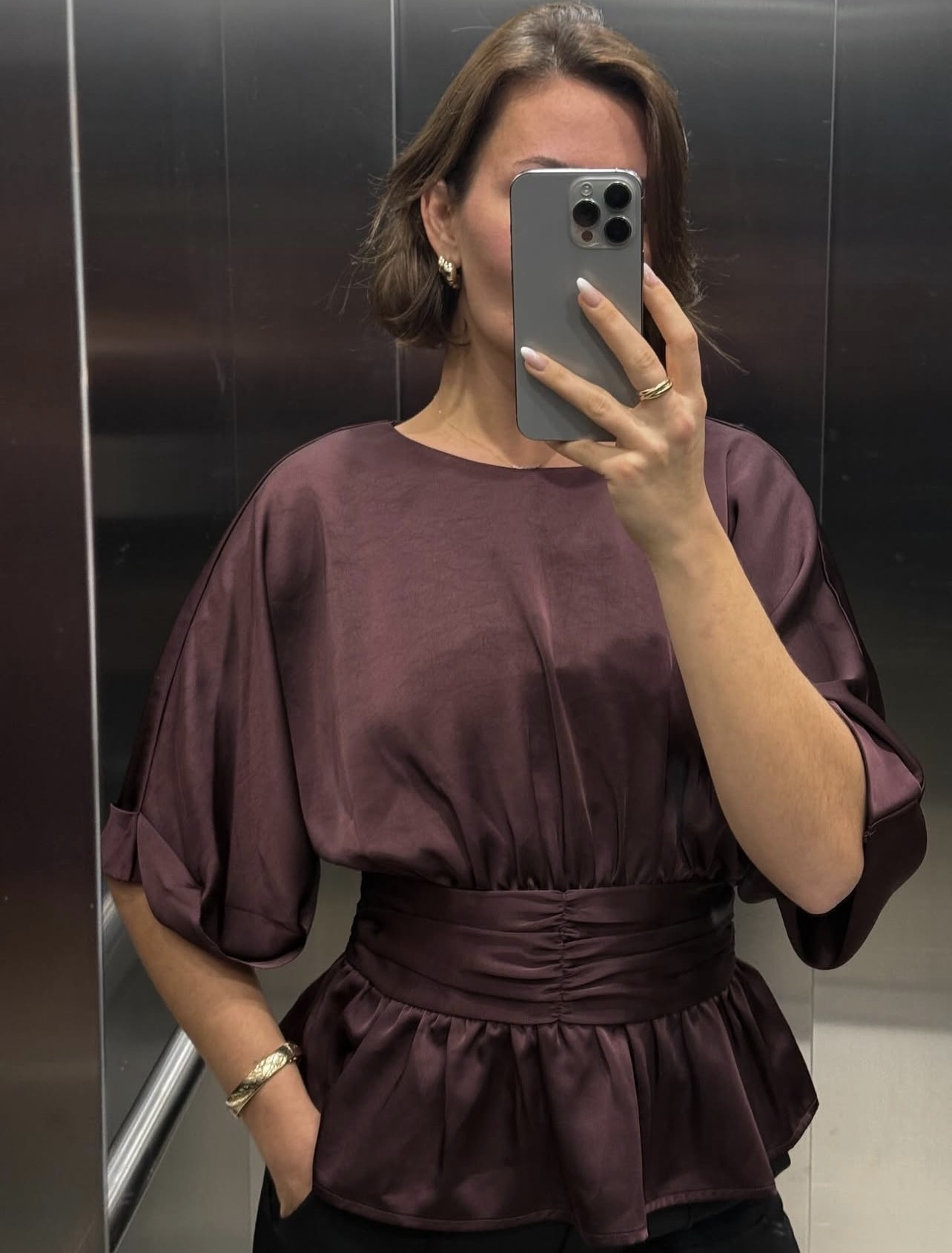 Neo Noir Annegret Heavy Sateen Blouse