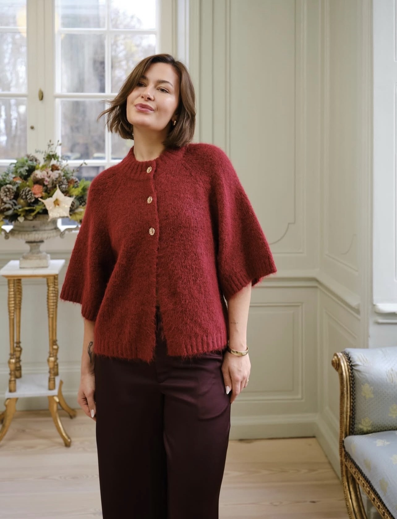 Neo Noir Benuta Fluffy Knit Cardigan