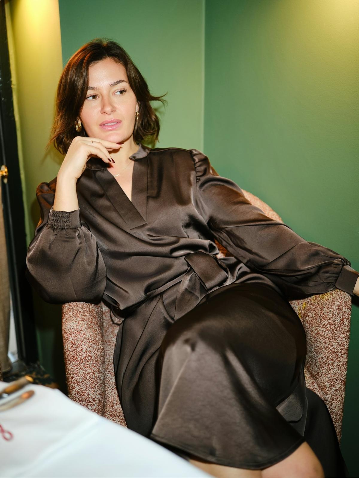 Neo Noir Rolana Heavy Sateen Dress