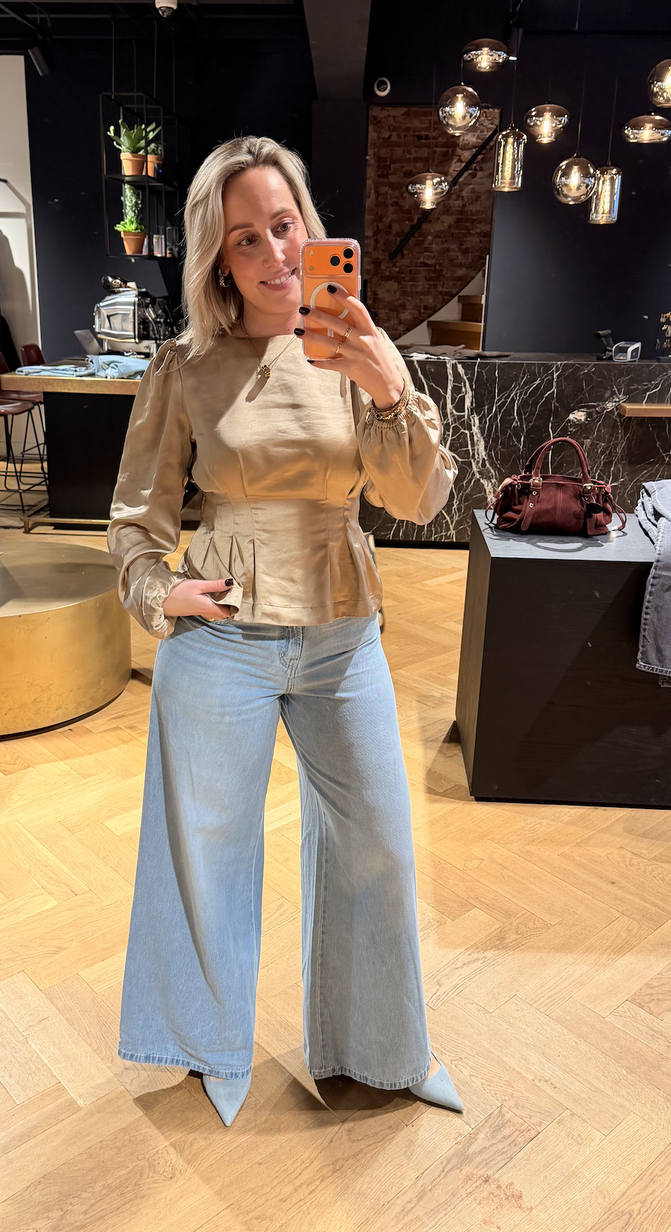 Vanya Crushed Sateen Blouse