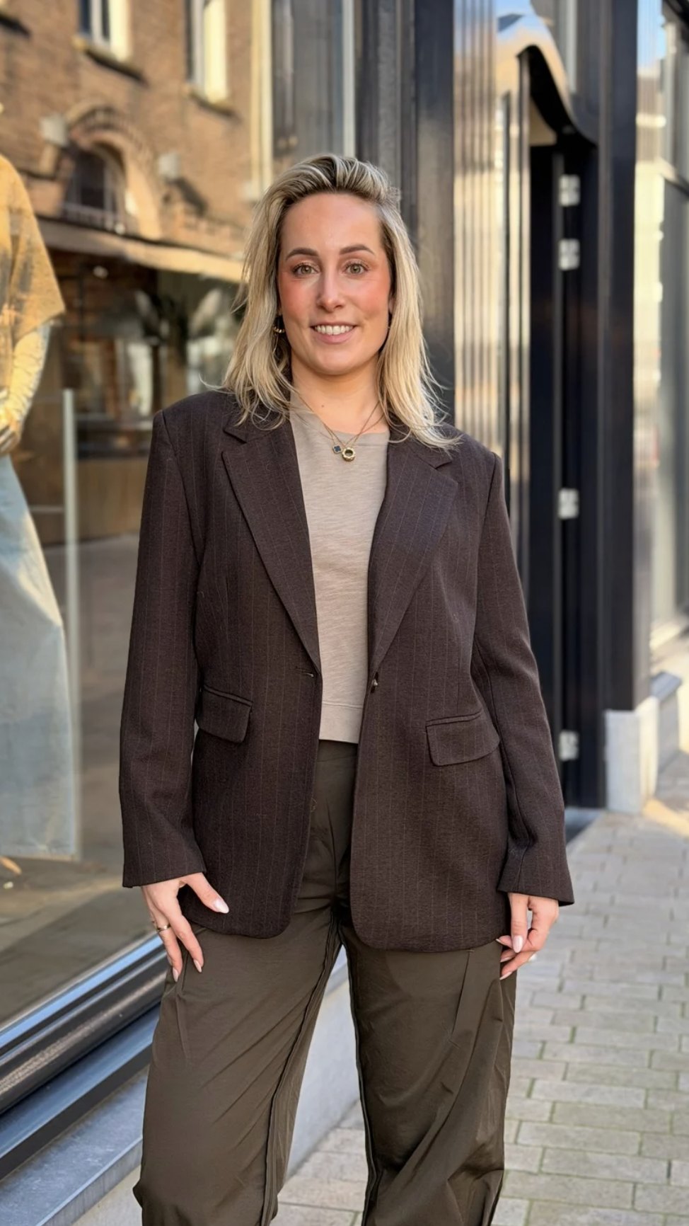Gaby Pinstripe Blazer