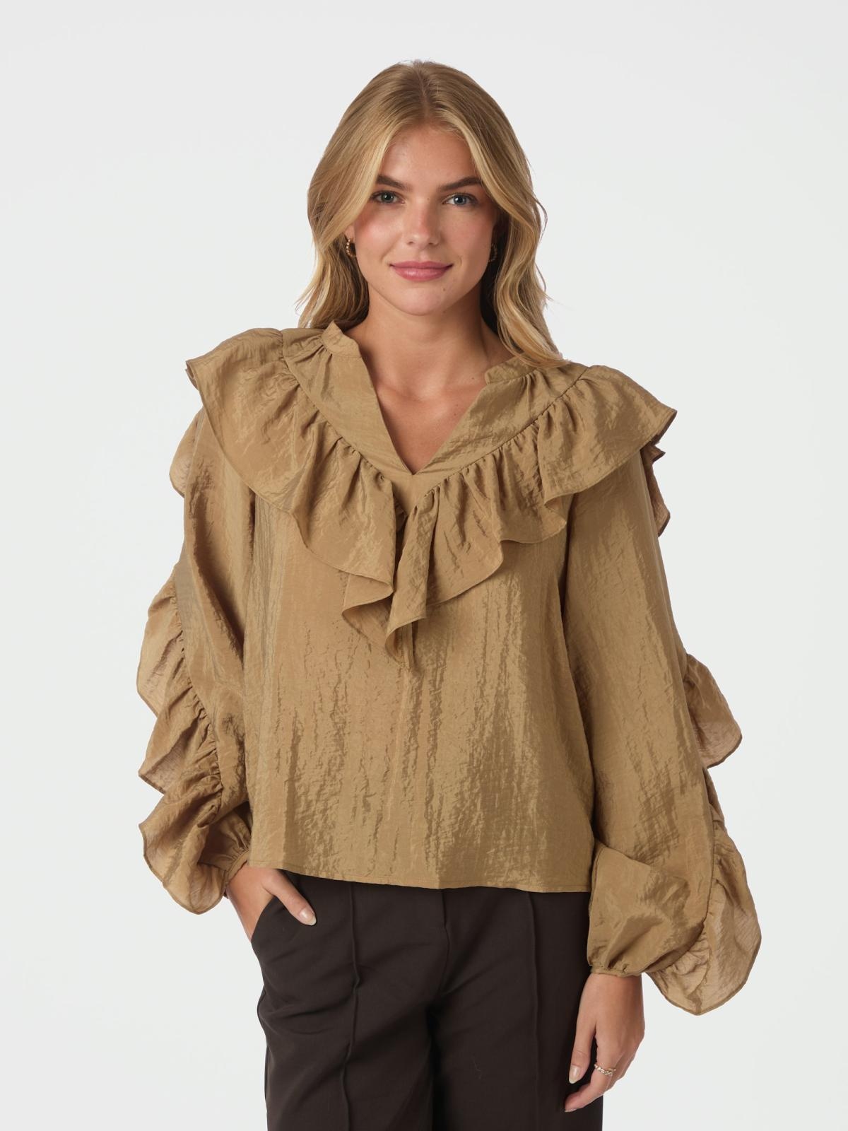 Neo Noir Nula Flounce Crisp Blouse
