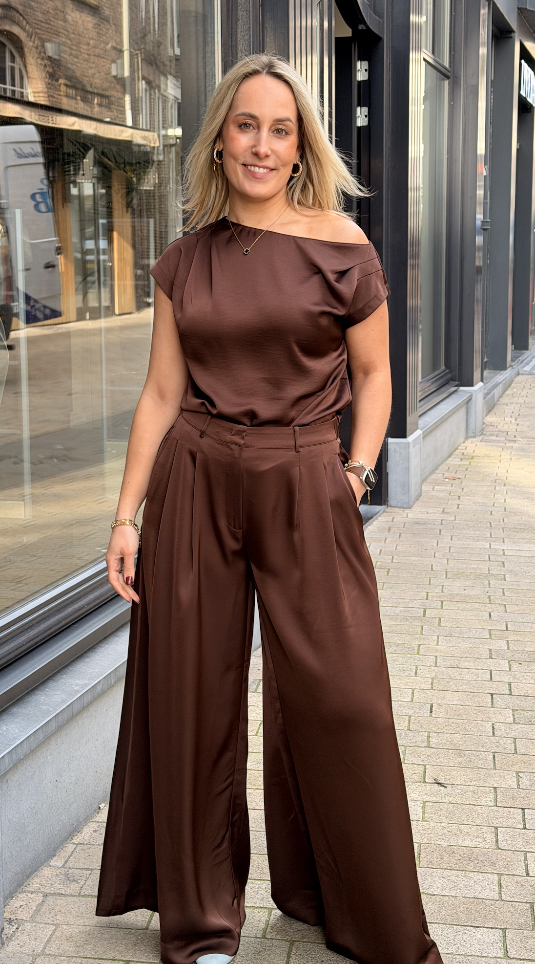 Roam satin drapey top