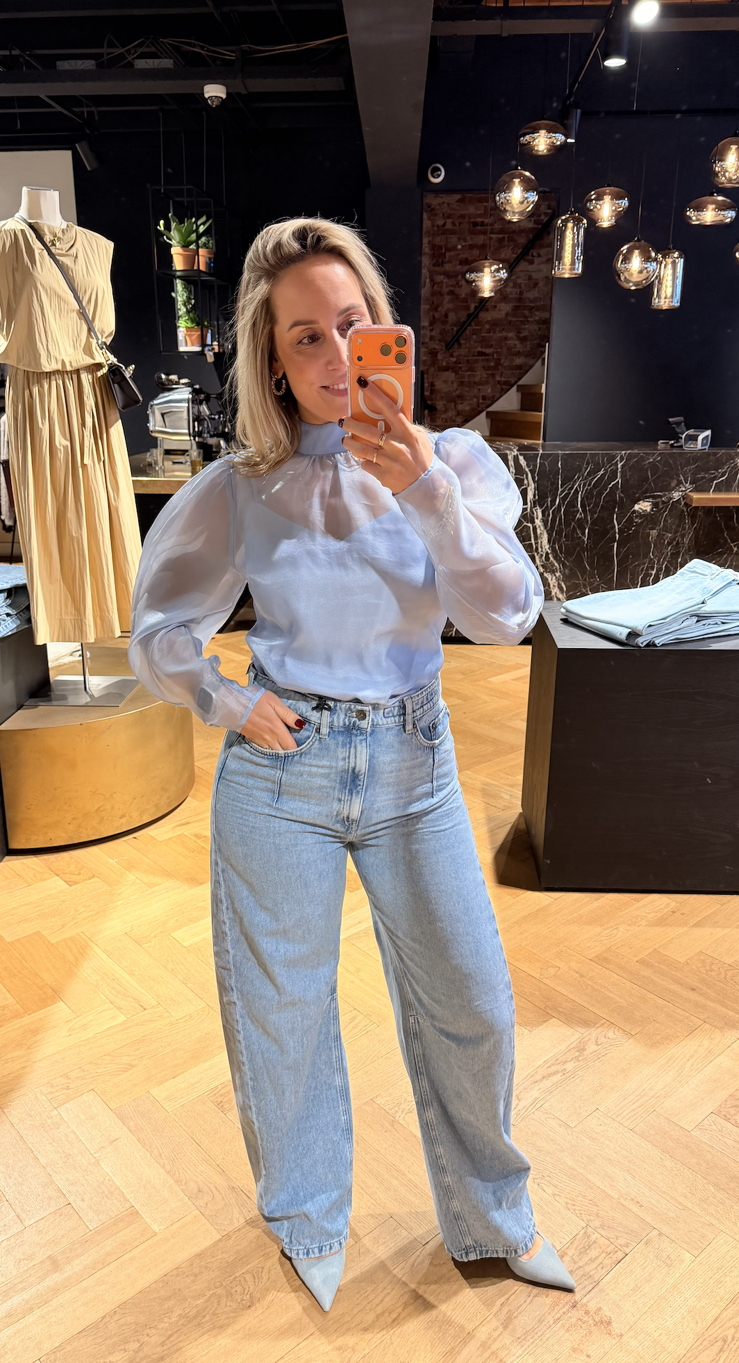 Ocean Puffy Sleeve Top