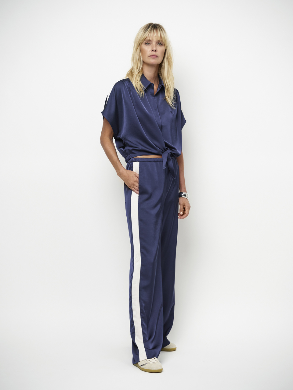 Dare striped satin pants