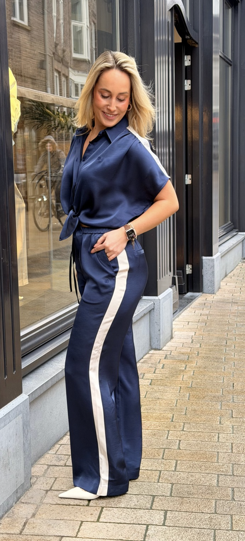 Dare striped satin pants