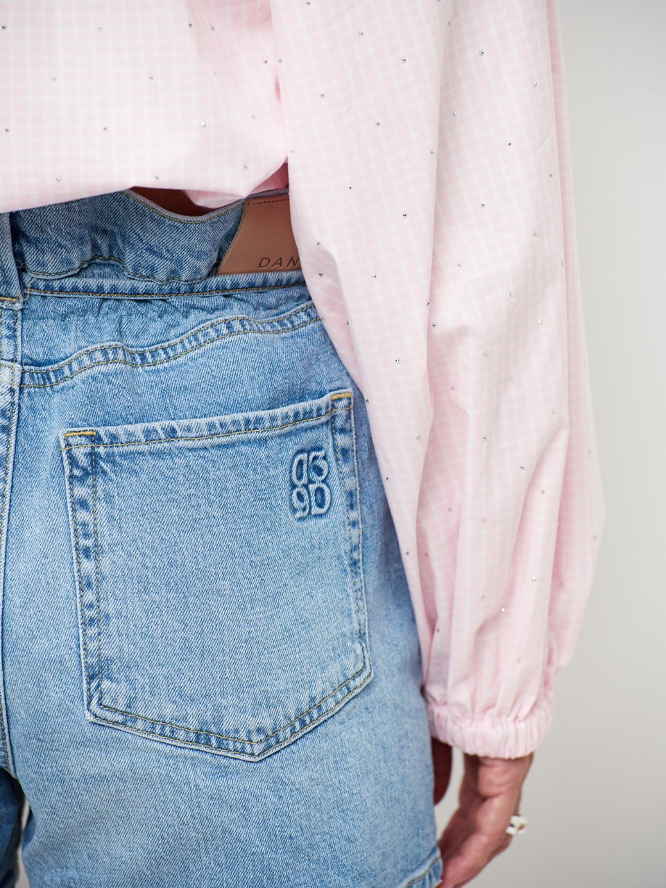 Drift belted denim shorts