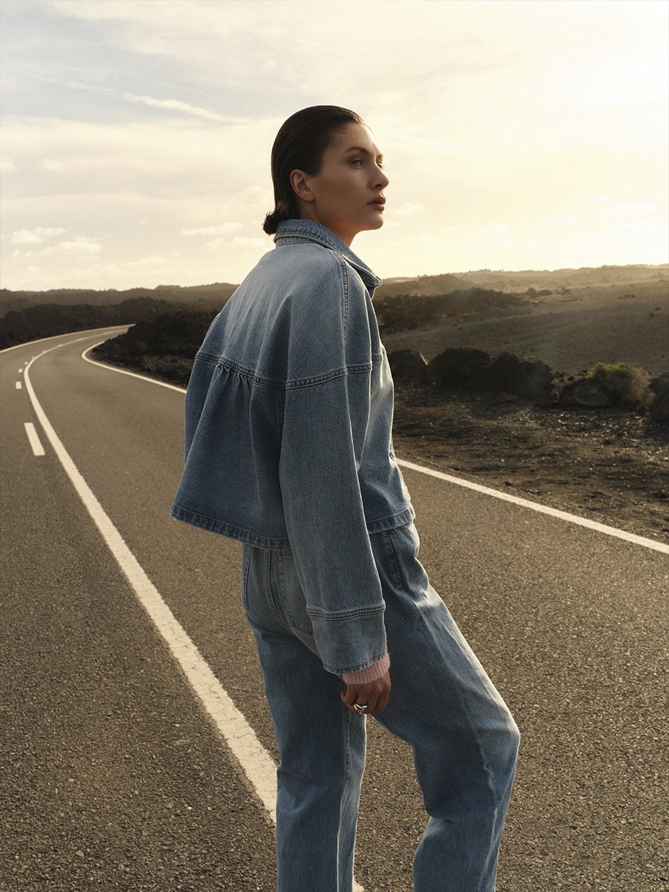 Talisa denim cape shirt