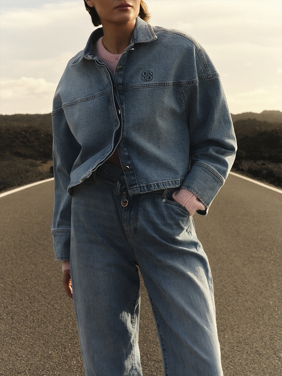 Talisa denim cape shirt