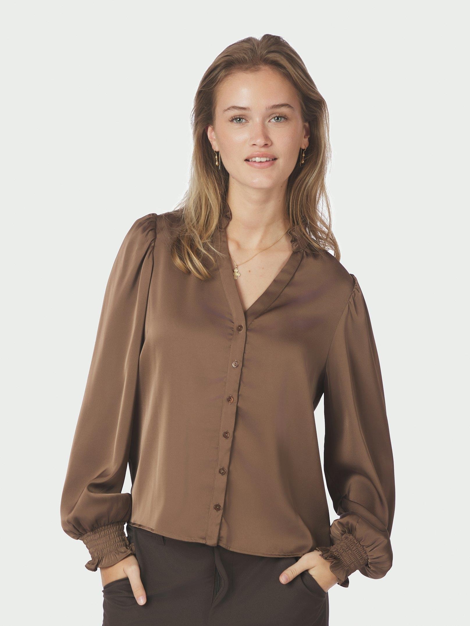 Neo Noir Delsie Drapy Sateen Blouse