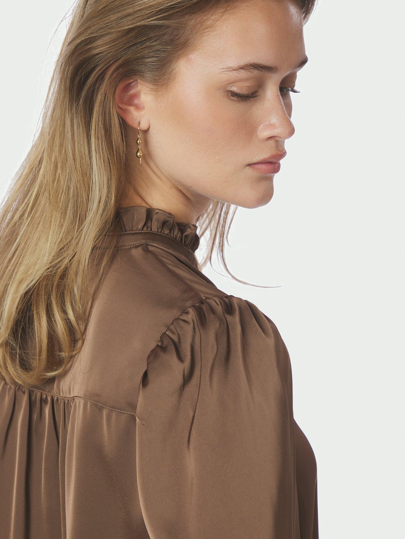 Delsie Drapy Sateen Blouse