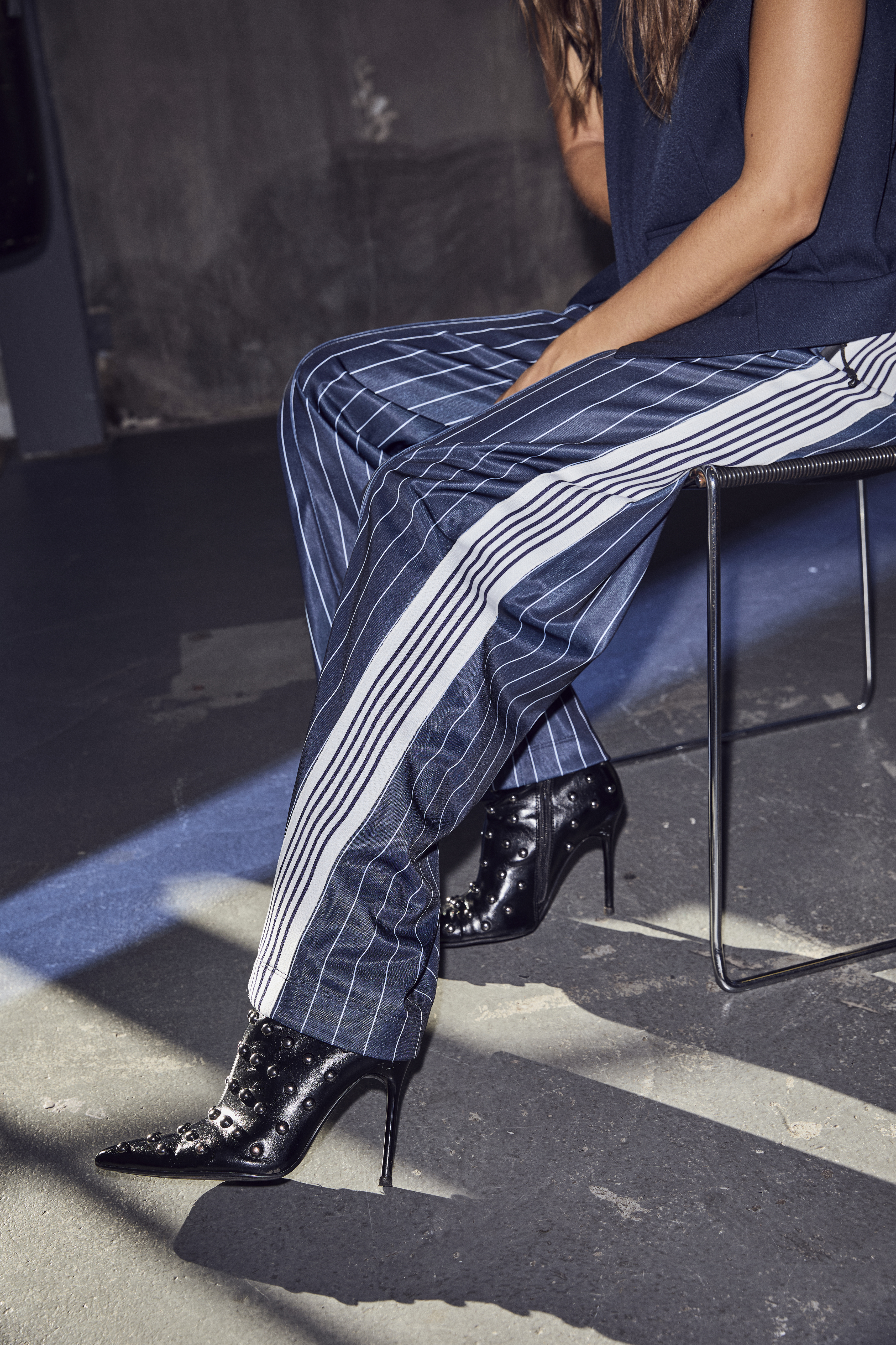 Baggy Pin Stripe Track Tall Pants