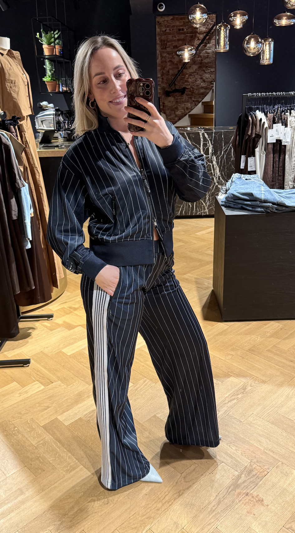 Baggy Pin Stripe Track Tall Pants