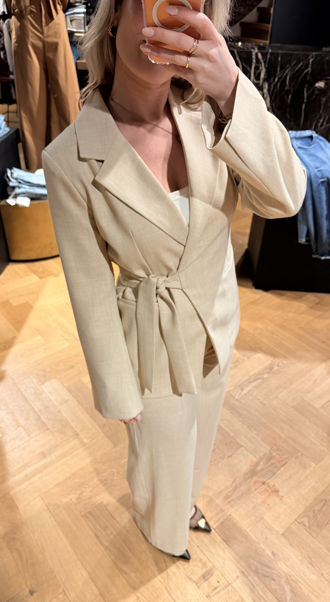 Carmia Melange Tie Blazer