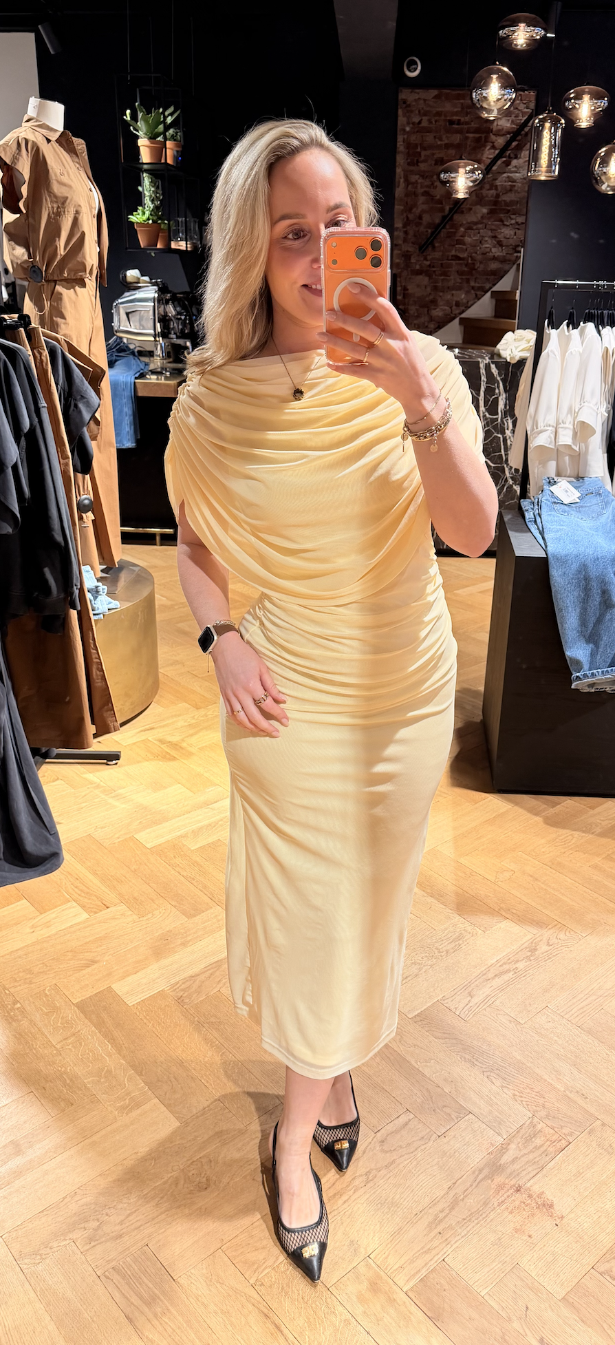 Tottuna Long Drapy Mesh Dress