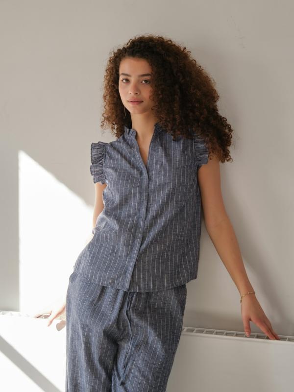 Siona Emb Stripe Top