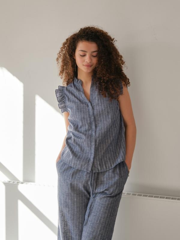 Siona Emb Stripe Top