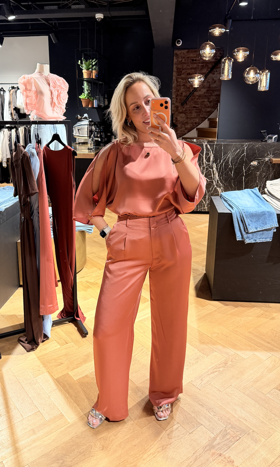 Risette flowing satin top