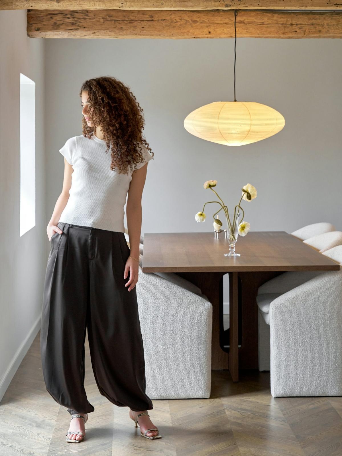 Fayla Drapy Satin Balloon Pants