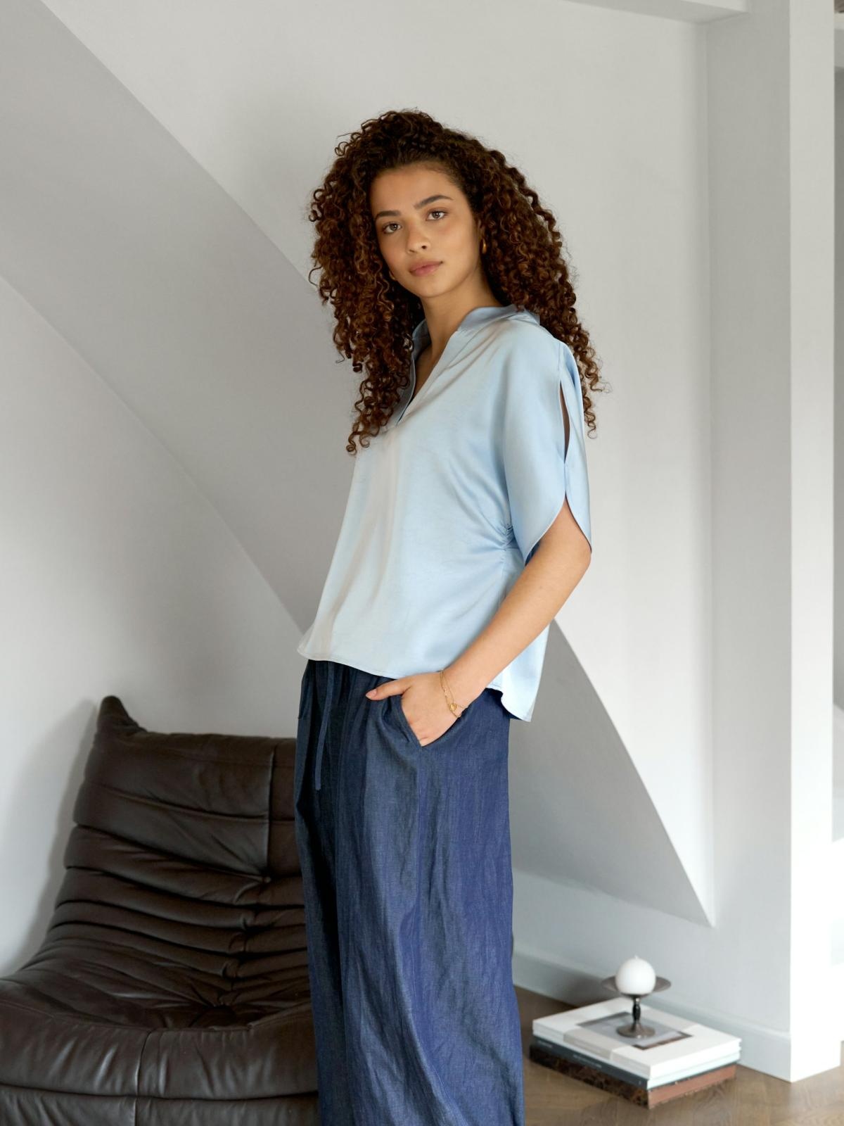 Neo Noir Anelle Heavy Sateen Blouse