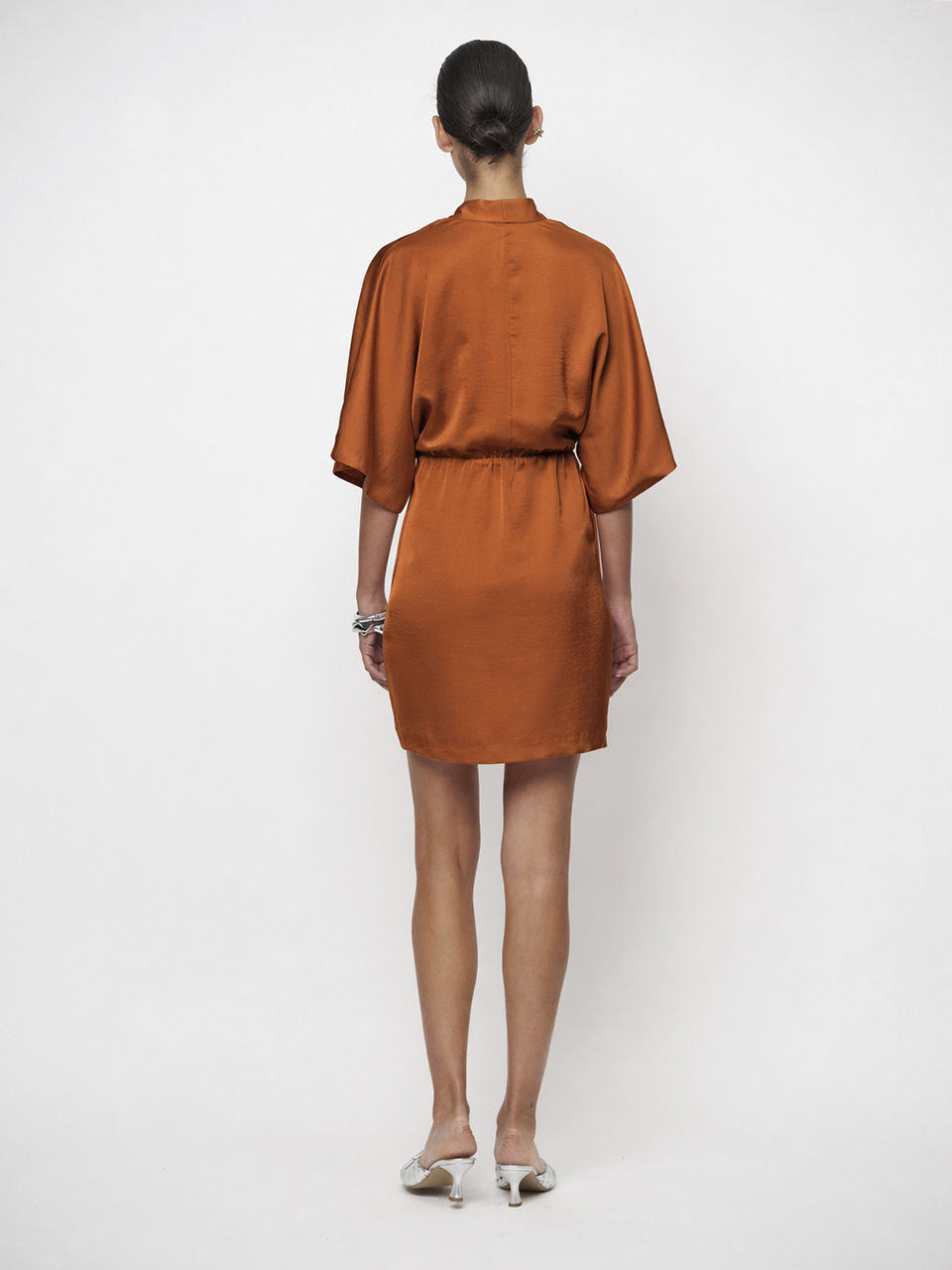 Cato satin kimono dress