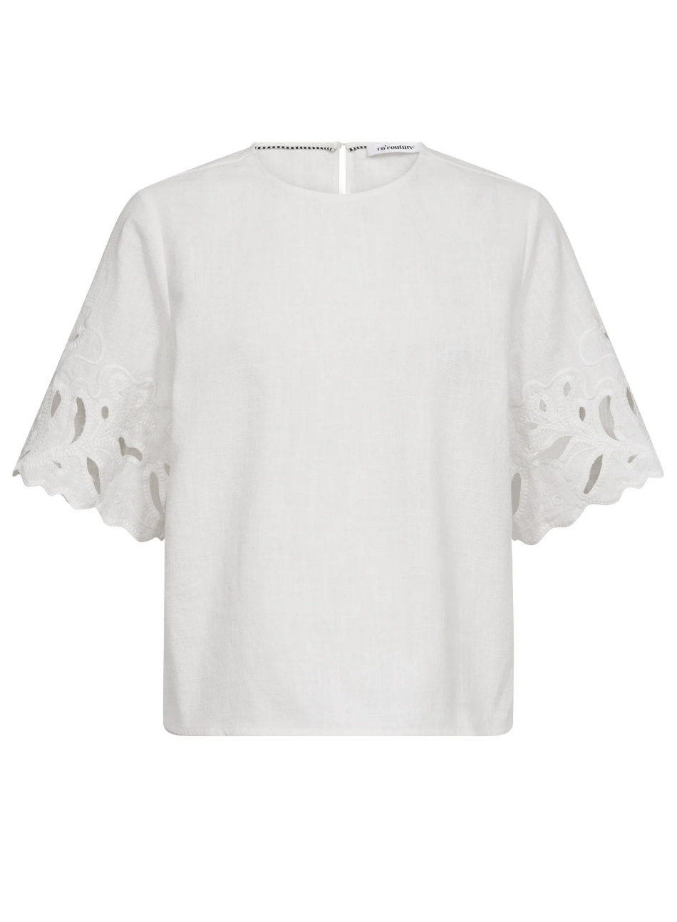 Lita Linen Emb SS Blouse