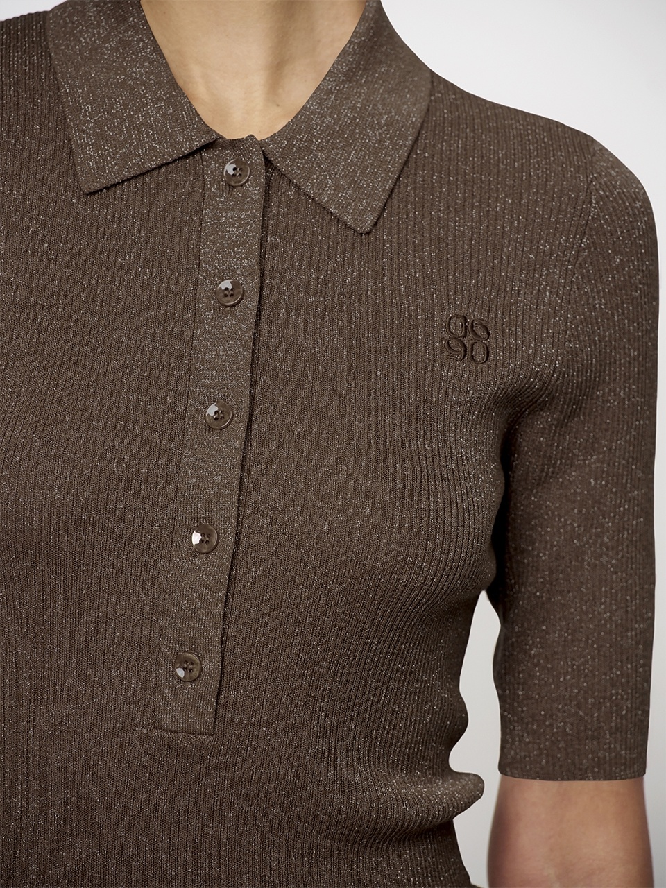 Fayza metallic knitted polo