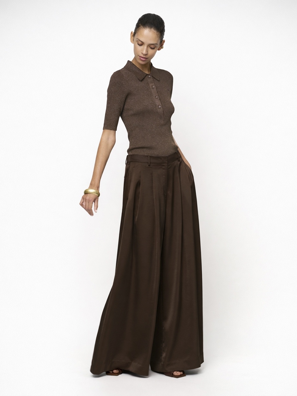 Fayza metallic knitted polo
