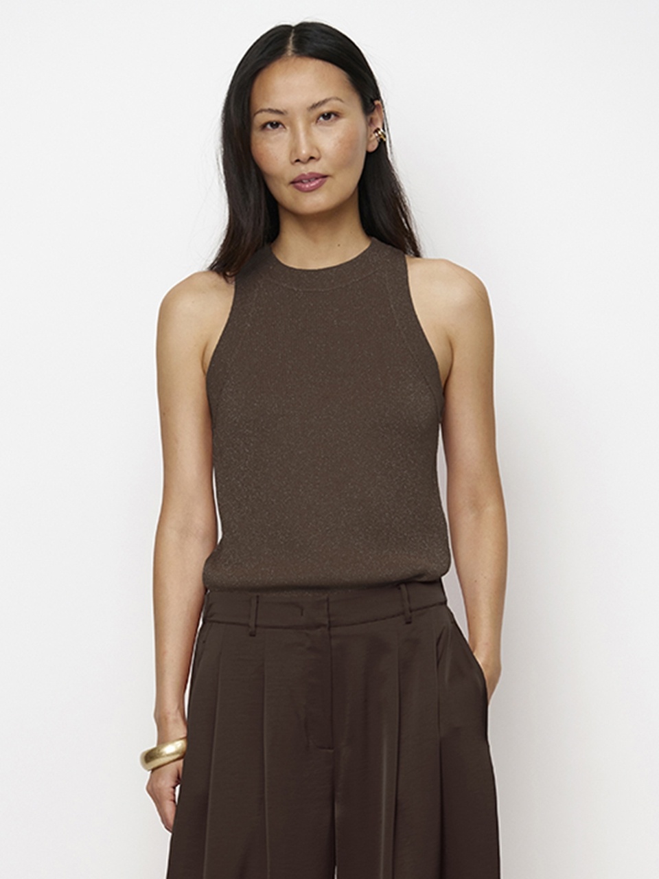Noki metallic knitted top