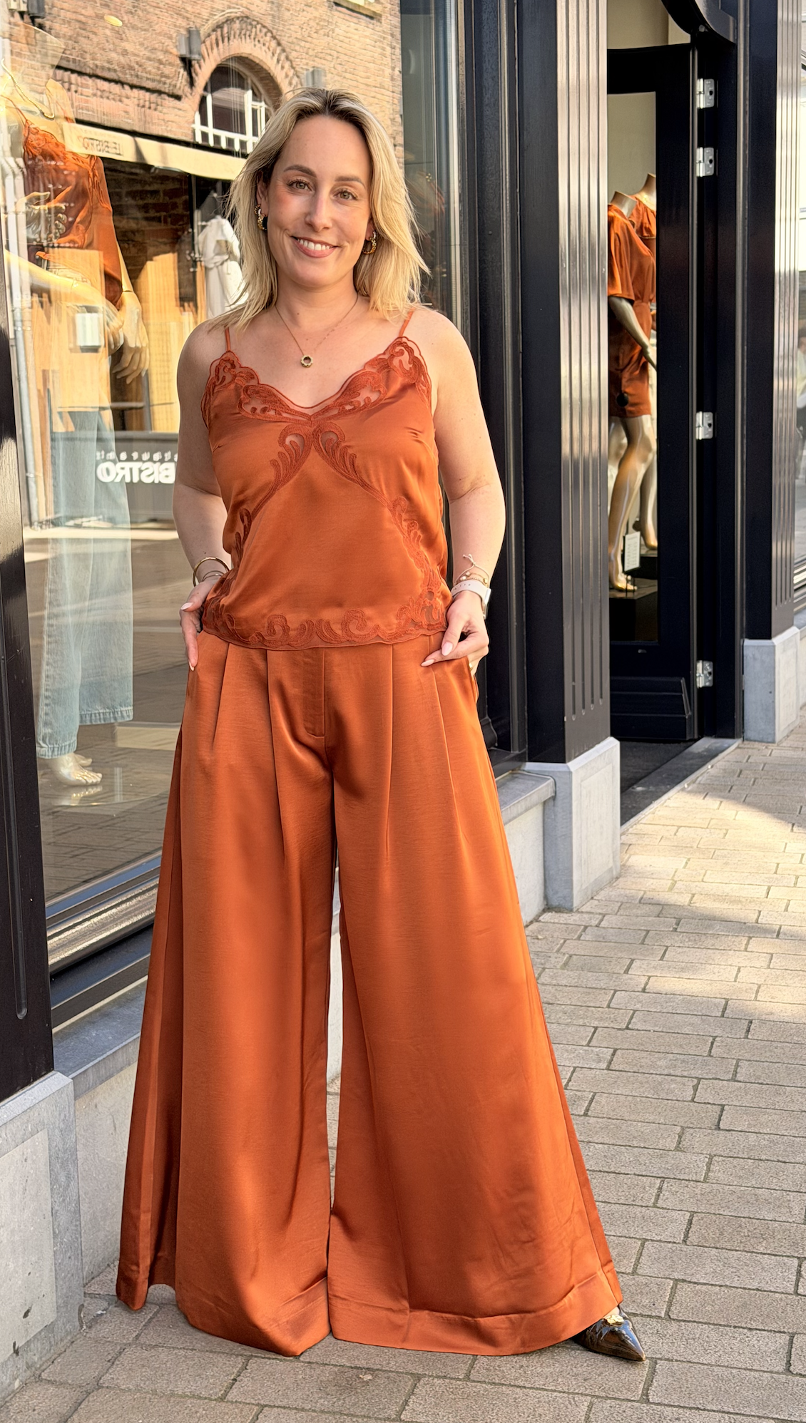 Onique wide leg satin pants