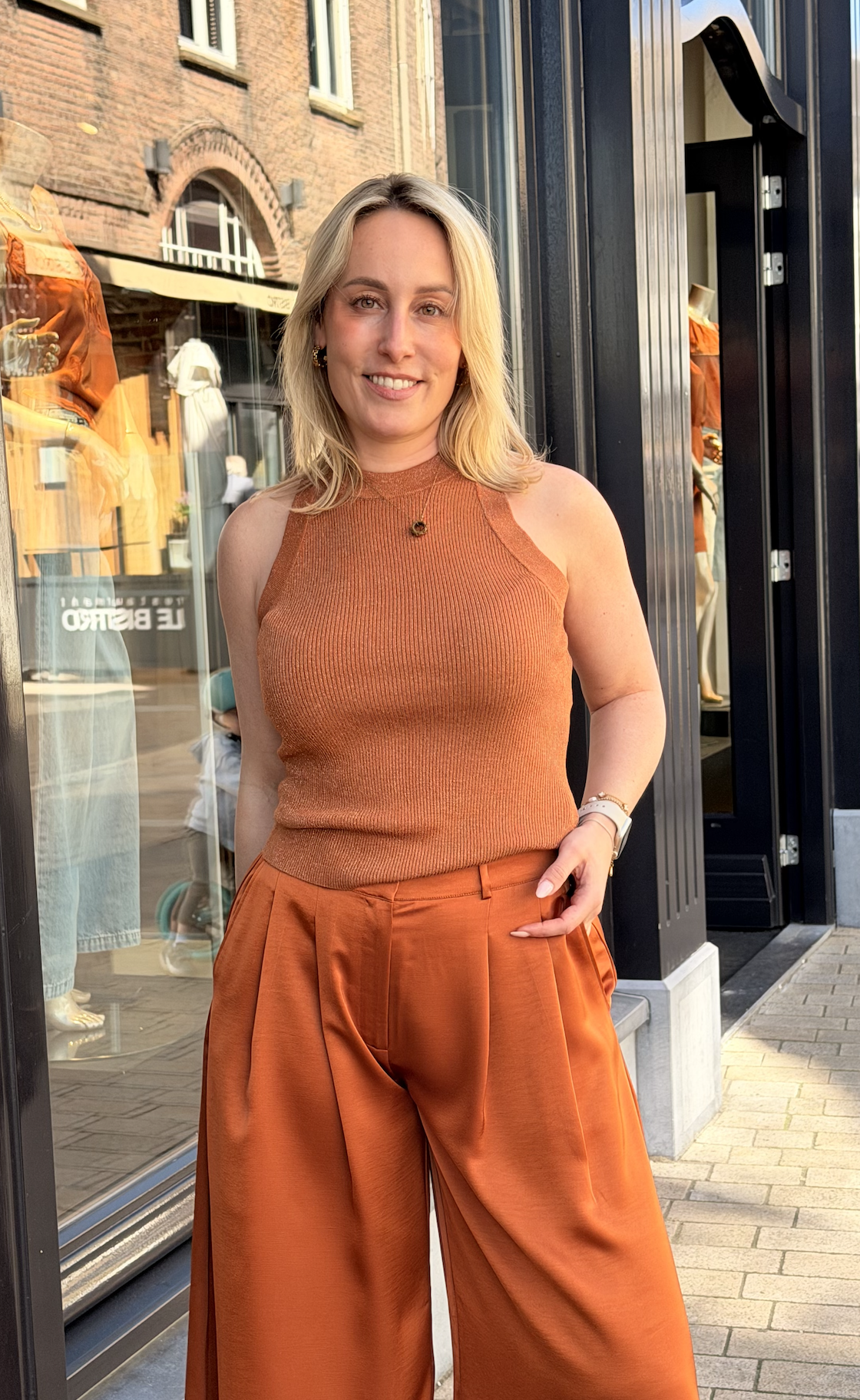 Noki metallic knitted top