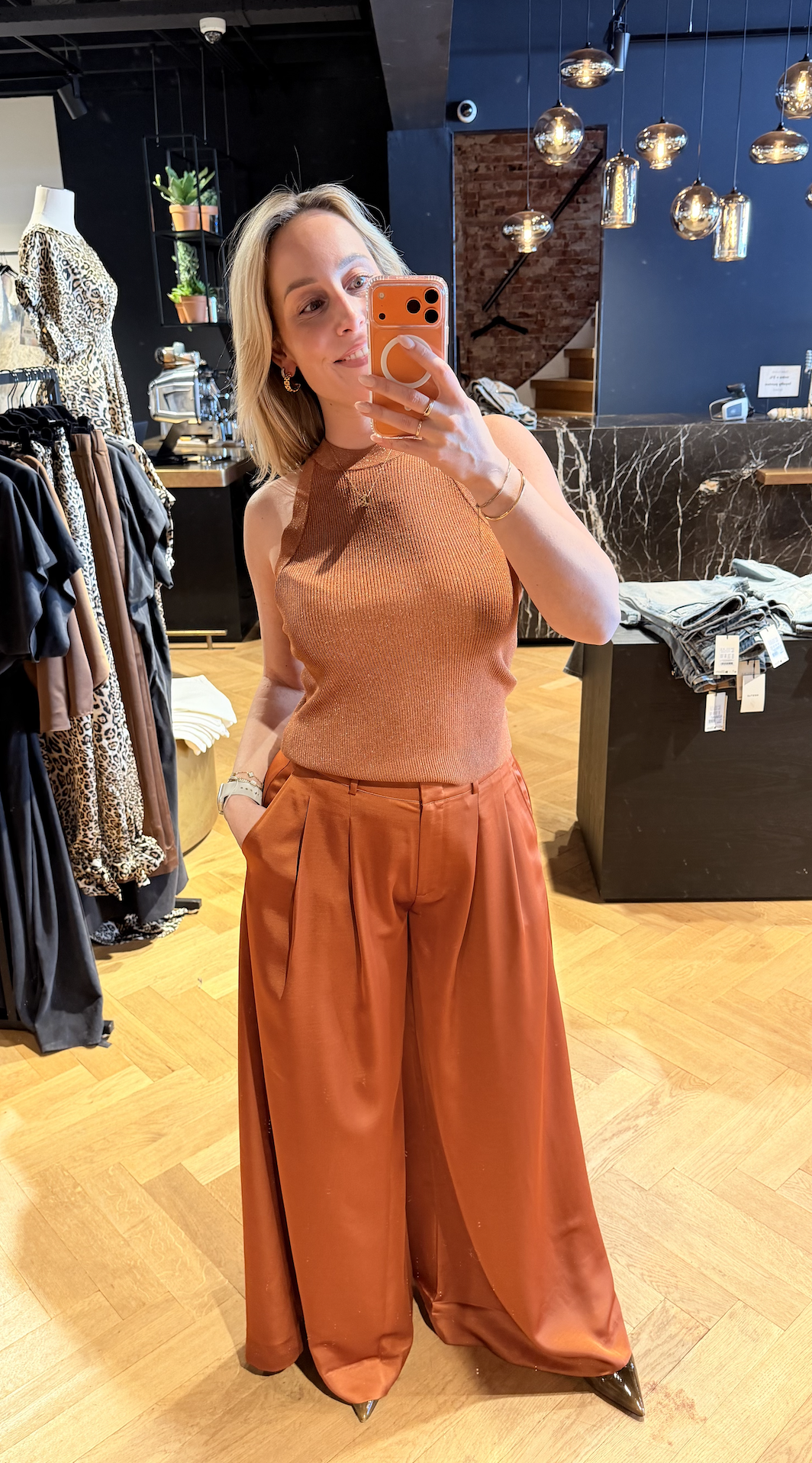 Noki metallic knitted top
