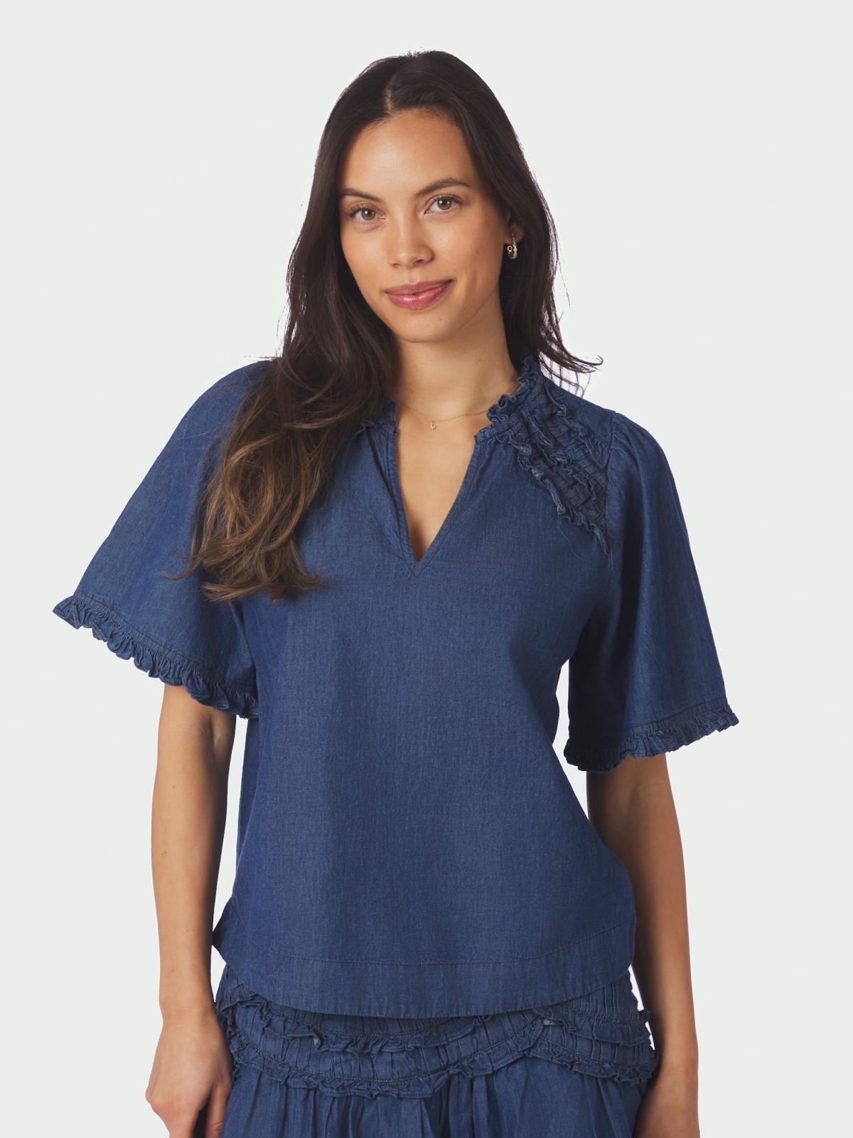 Neo Noir Wendia Denim Blouse