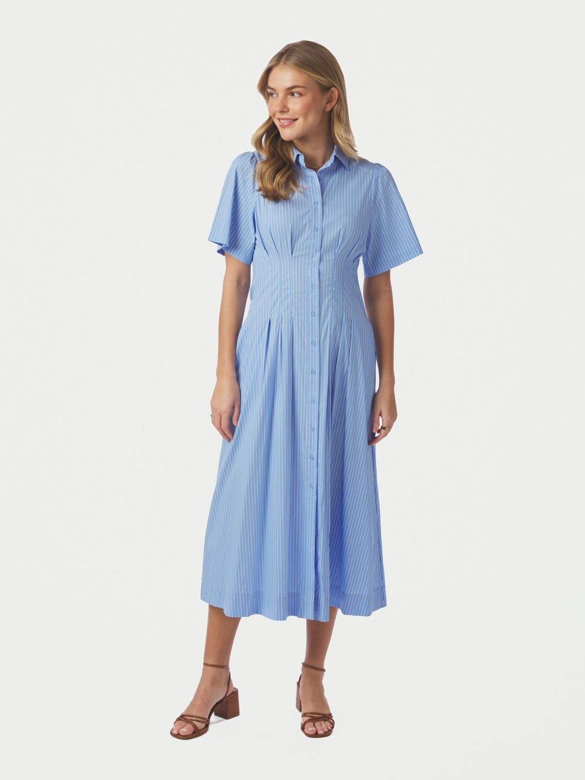 Neo Noir Baia Stripe Poplin Dress