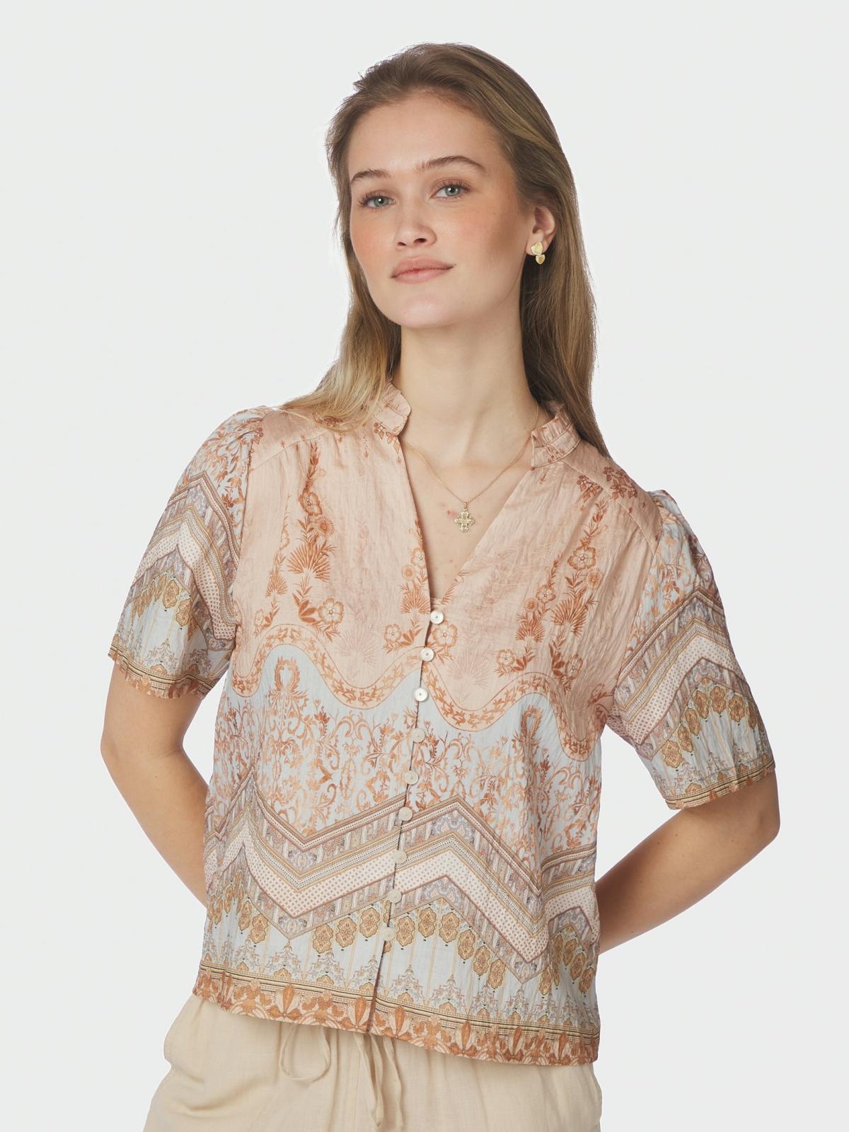 Neo Noir Torana Flower Border Blouse