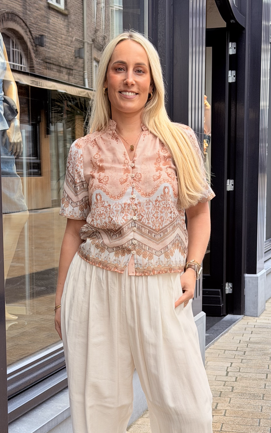 Torana Flower Border Blouse