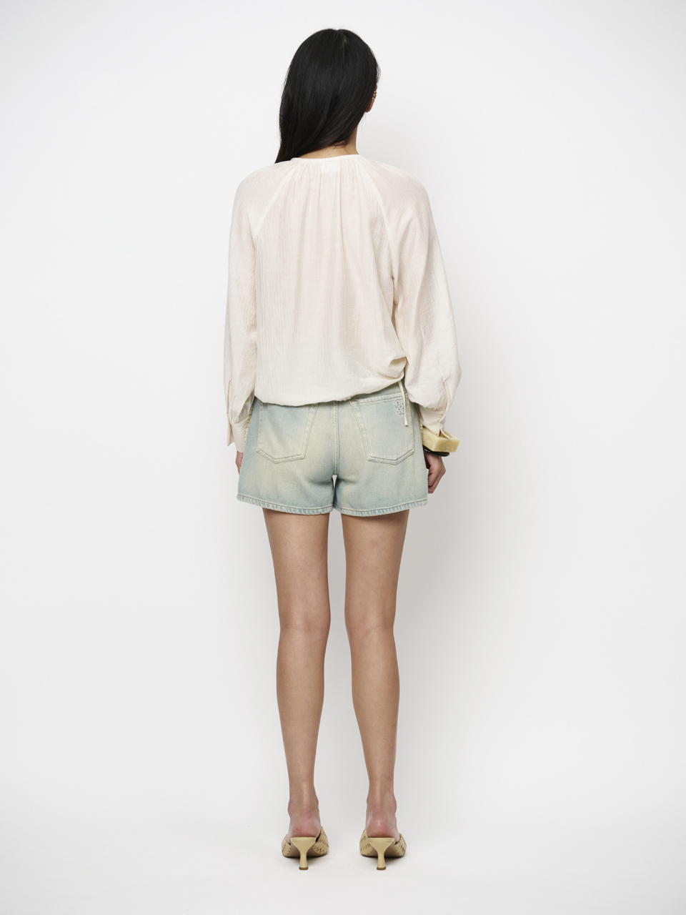 Menton fringed denim shorts
