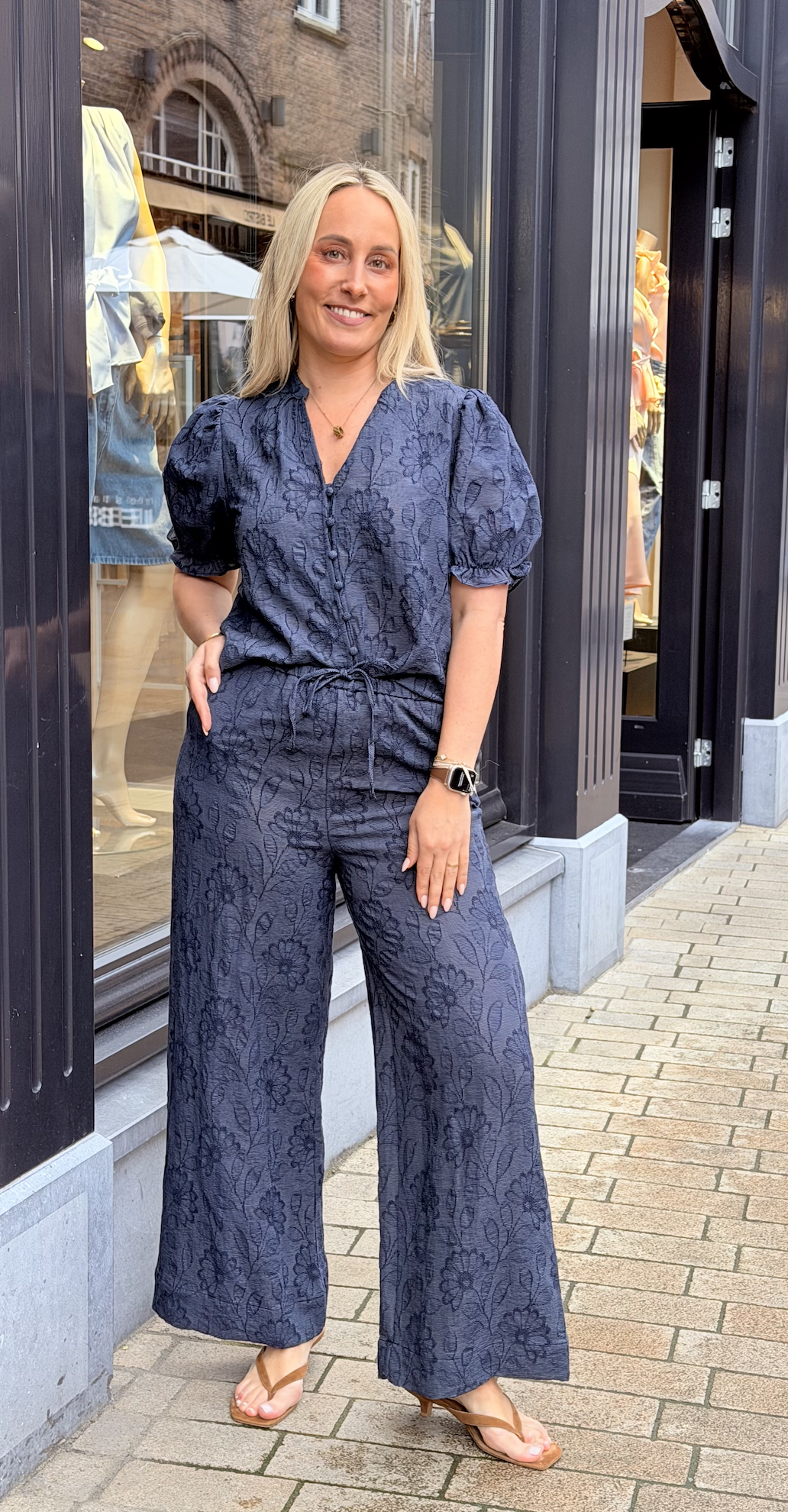 Zika Flower Stripe Blouse