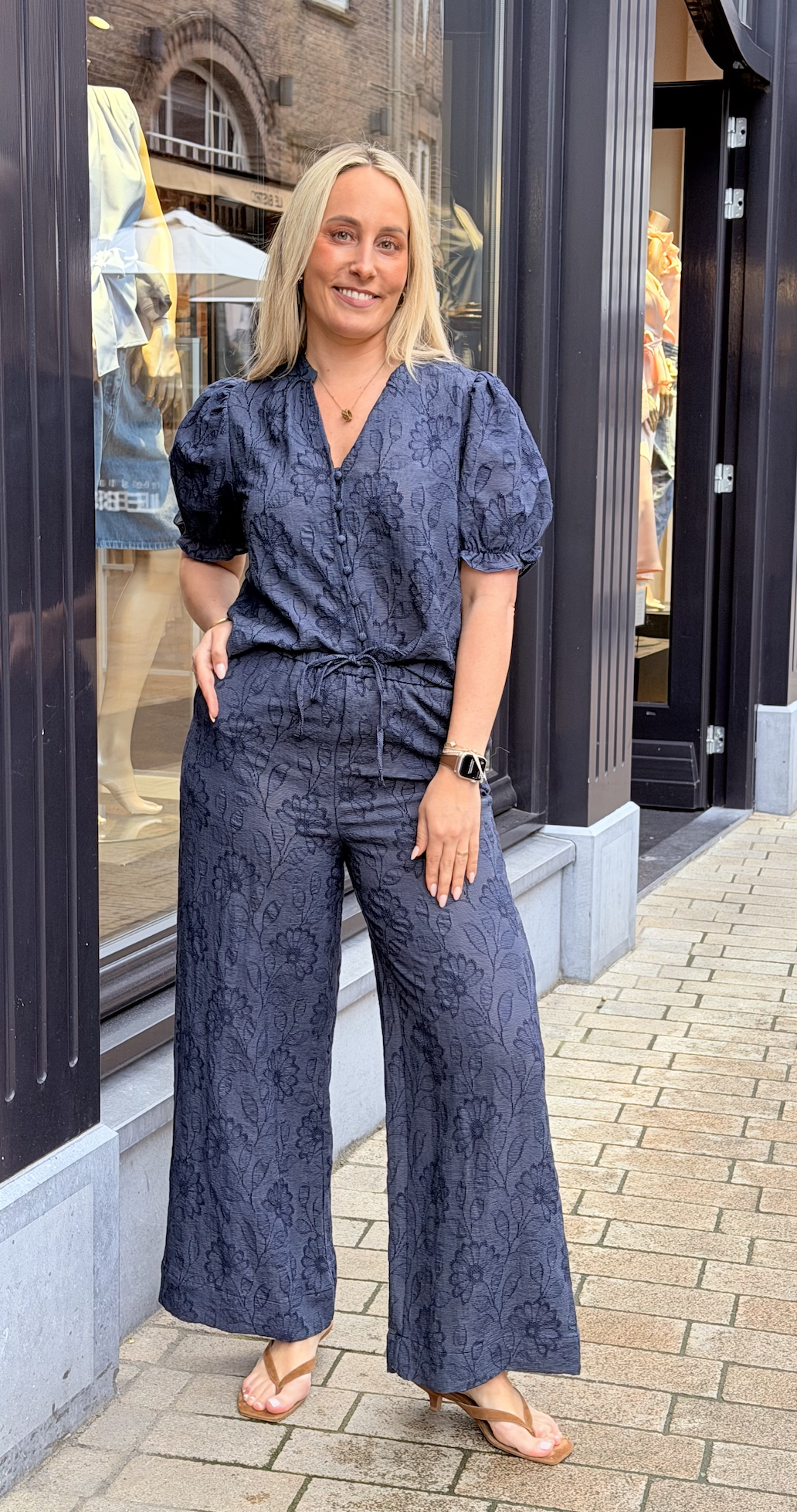 Heifa Flower Stripe Pants