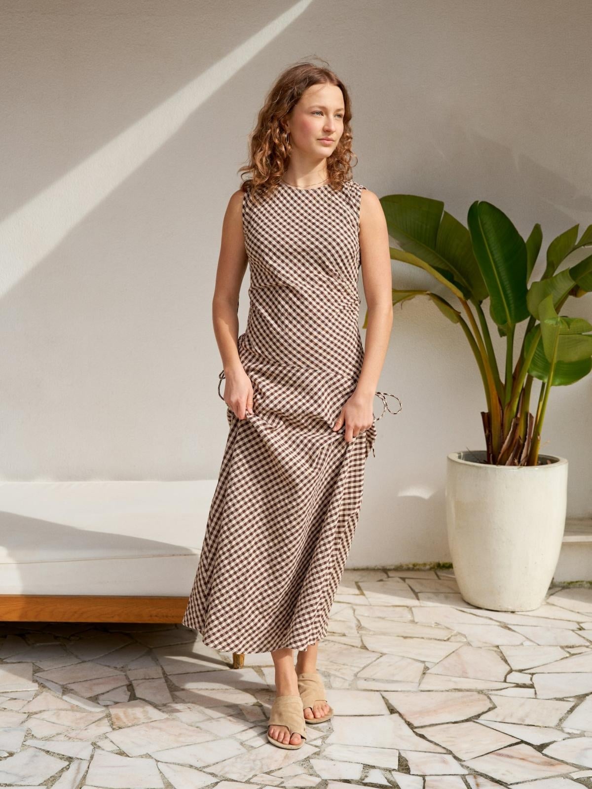 Neo Noir Saxton Check Dress