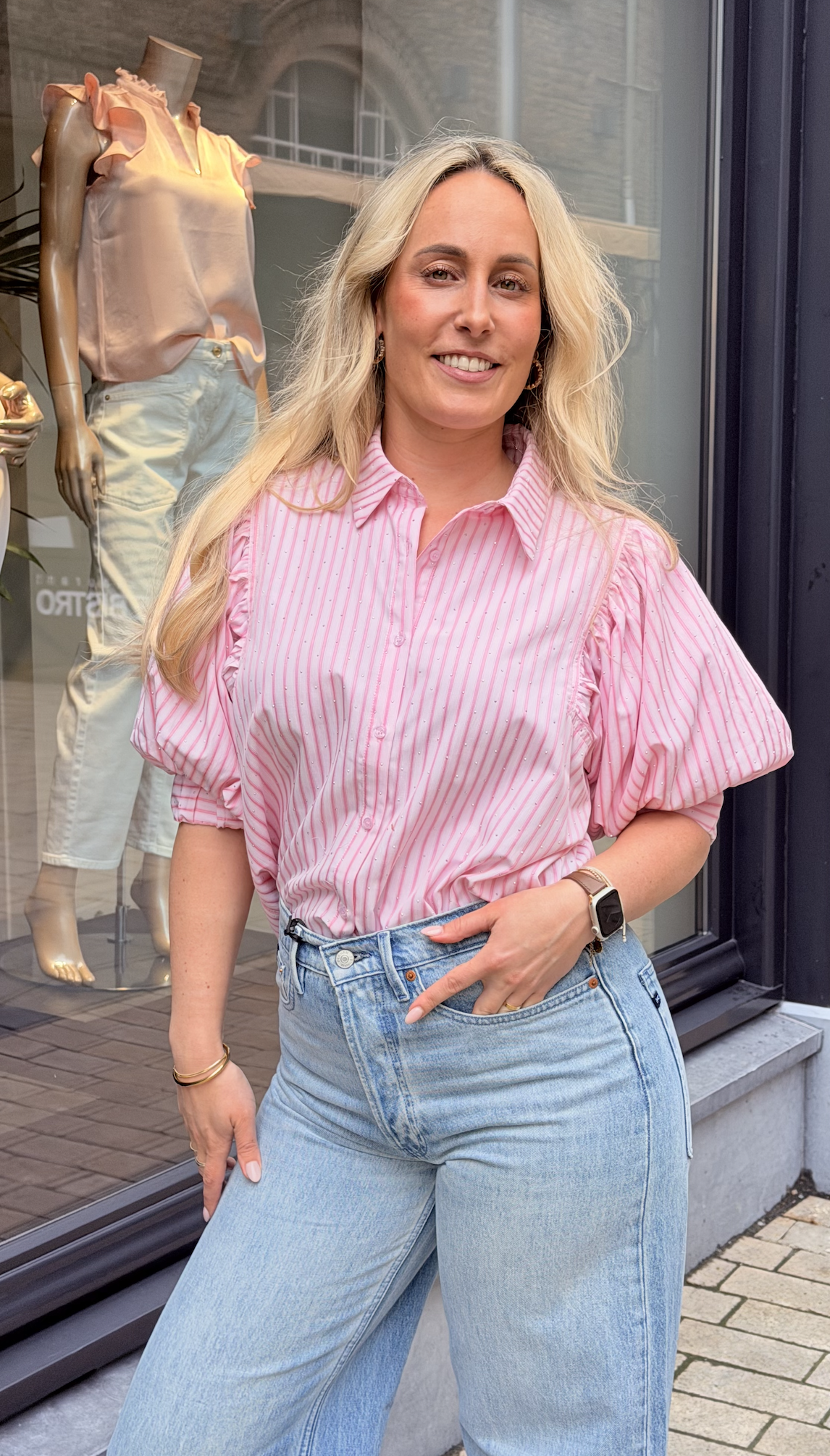 Etta Soft Stripe Stone Shirt