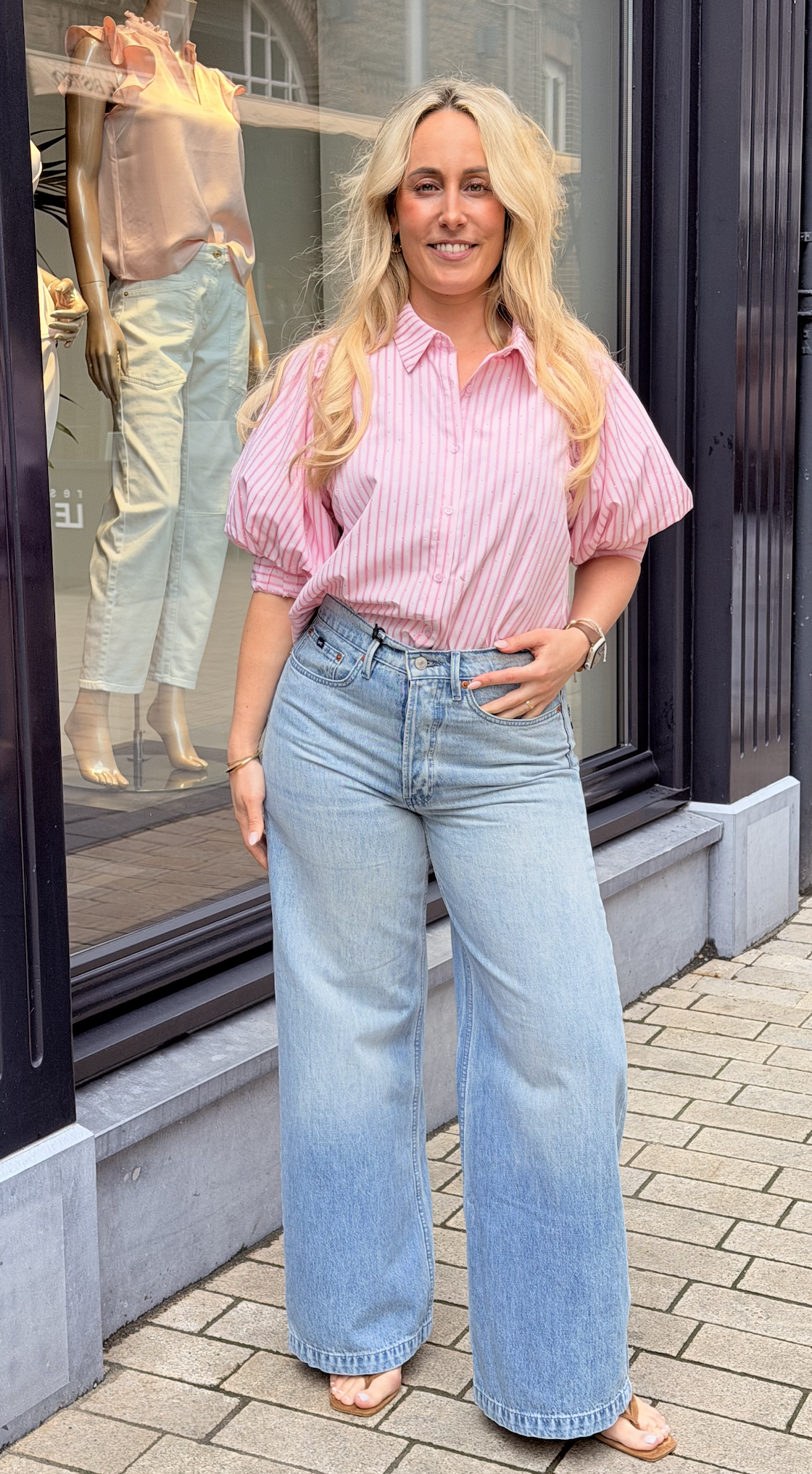 Etta Soft Stripe Stone Shirt