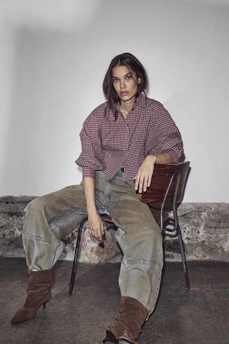 Musa Check Smock Shirt Wine