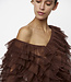Phora tulle ruffled top