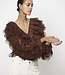 Phora tulle ruffled top