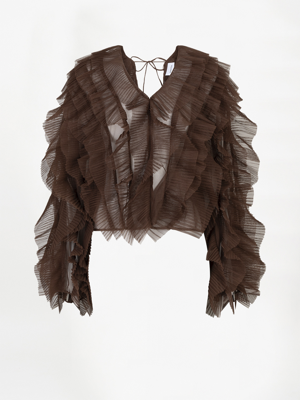 Phora tulle ruffled top