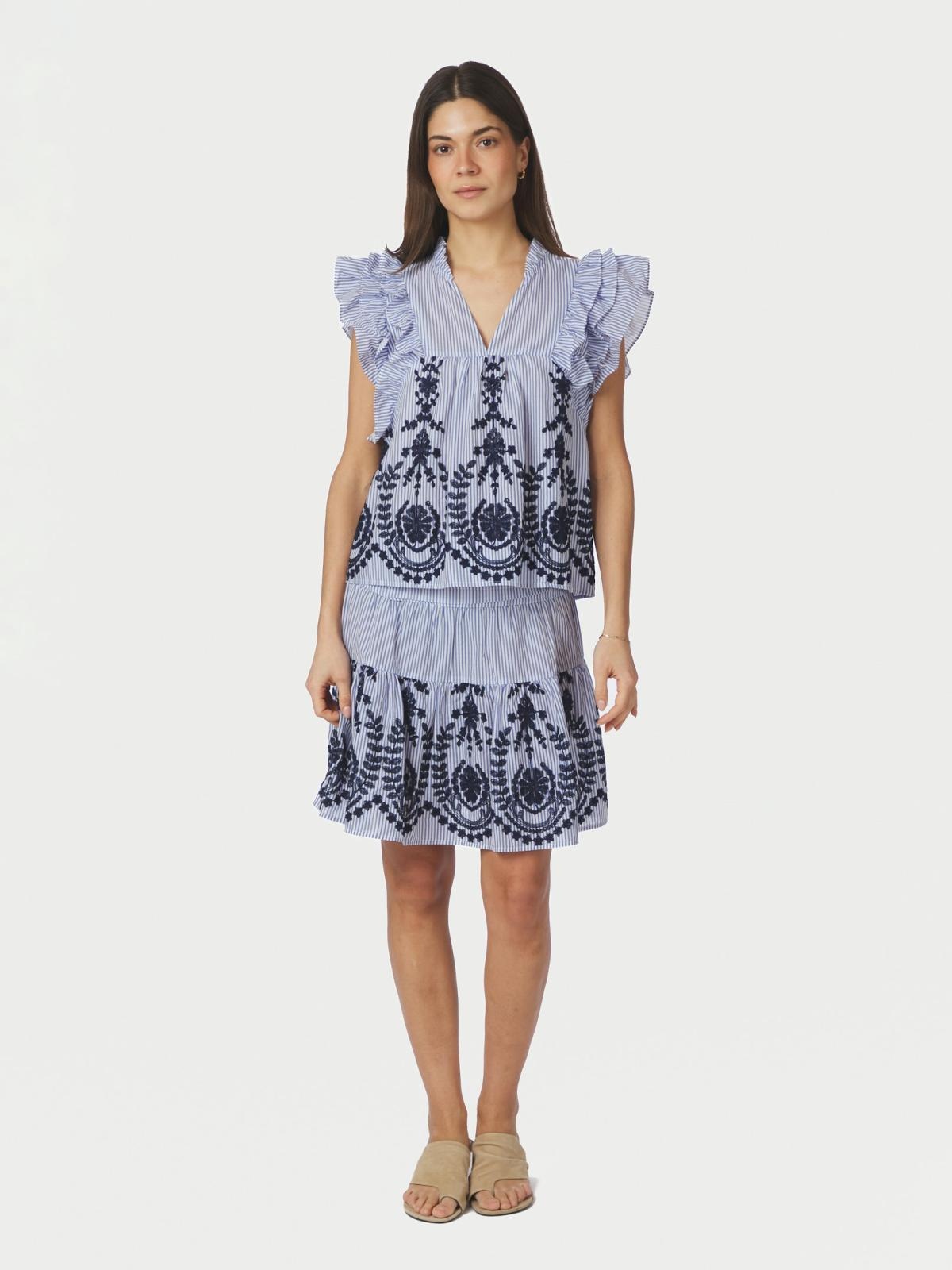 Jayla Stripe Embroidery Top